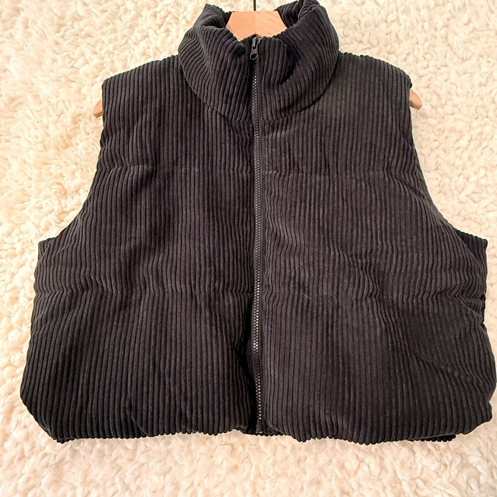 Serra Black Corduroy Vest